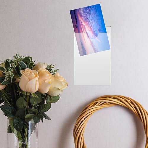 Miniatura 7 de Paquete de 45 bolsillos autoadhesivos para tarjetas de índice con parte superior abierta de plástico transparente para organizar y proteger tarjetas