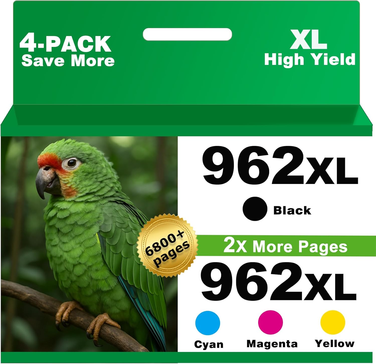 Product image of 962XL Ink Cartridges Combo Pack Replacement for HP 962 XL 4 Pack (HP962XL HP962) to use with 9015e 9010 9015 9025e 9020 9018e 9018 9025 9012e 9010e 9012 9020e 9019 Printers (Cyan Magenta Yellow Black)
