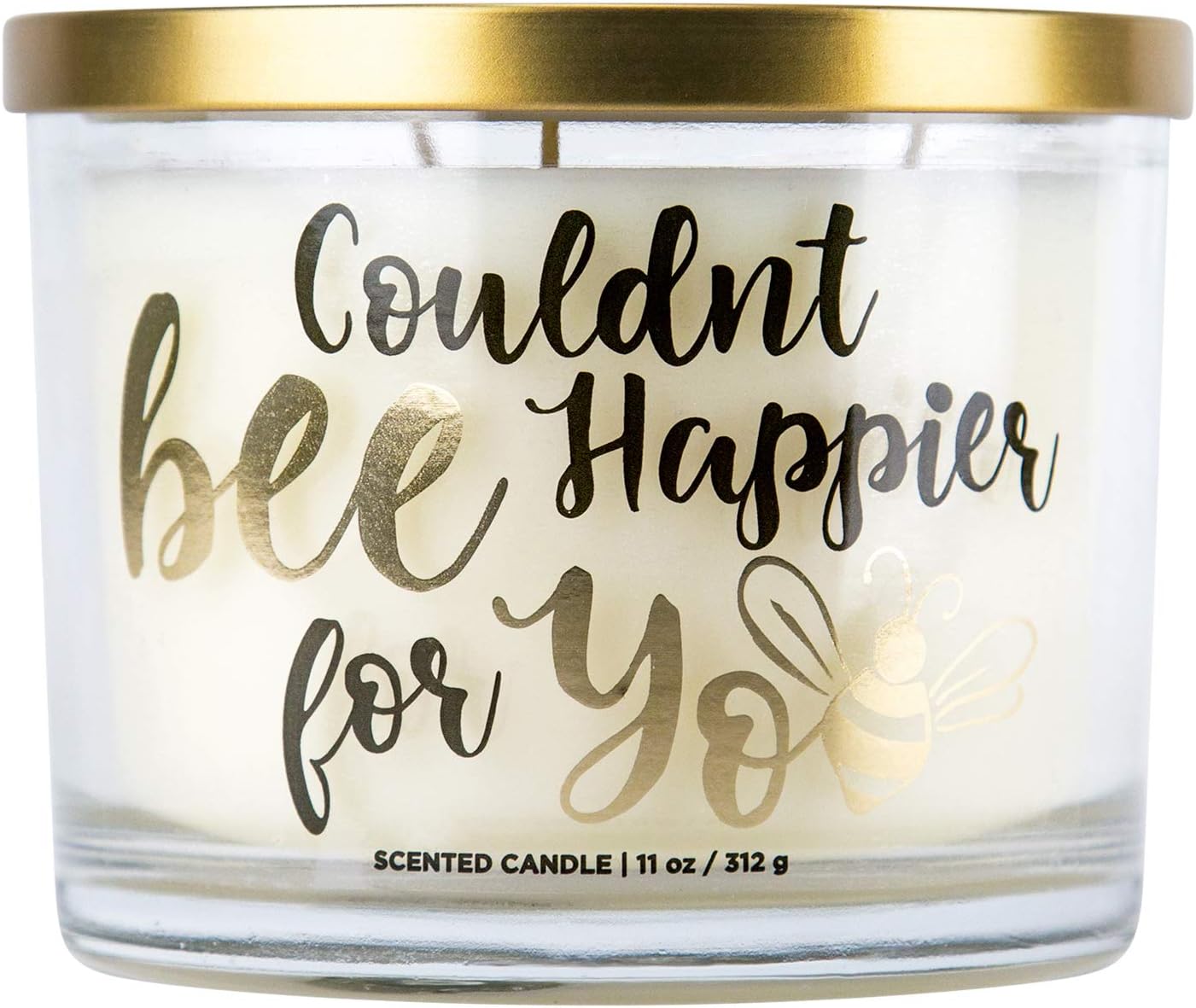 Aromascape PT41467 "Couldn't Bee Happier for You" 3-Wick Scented Candle (Honey, Vanilla and Almond Milk), 11-Ounce