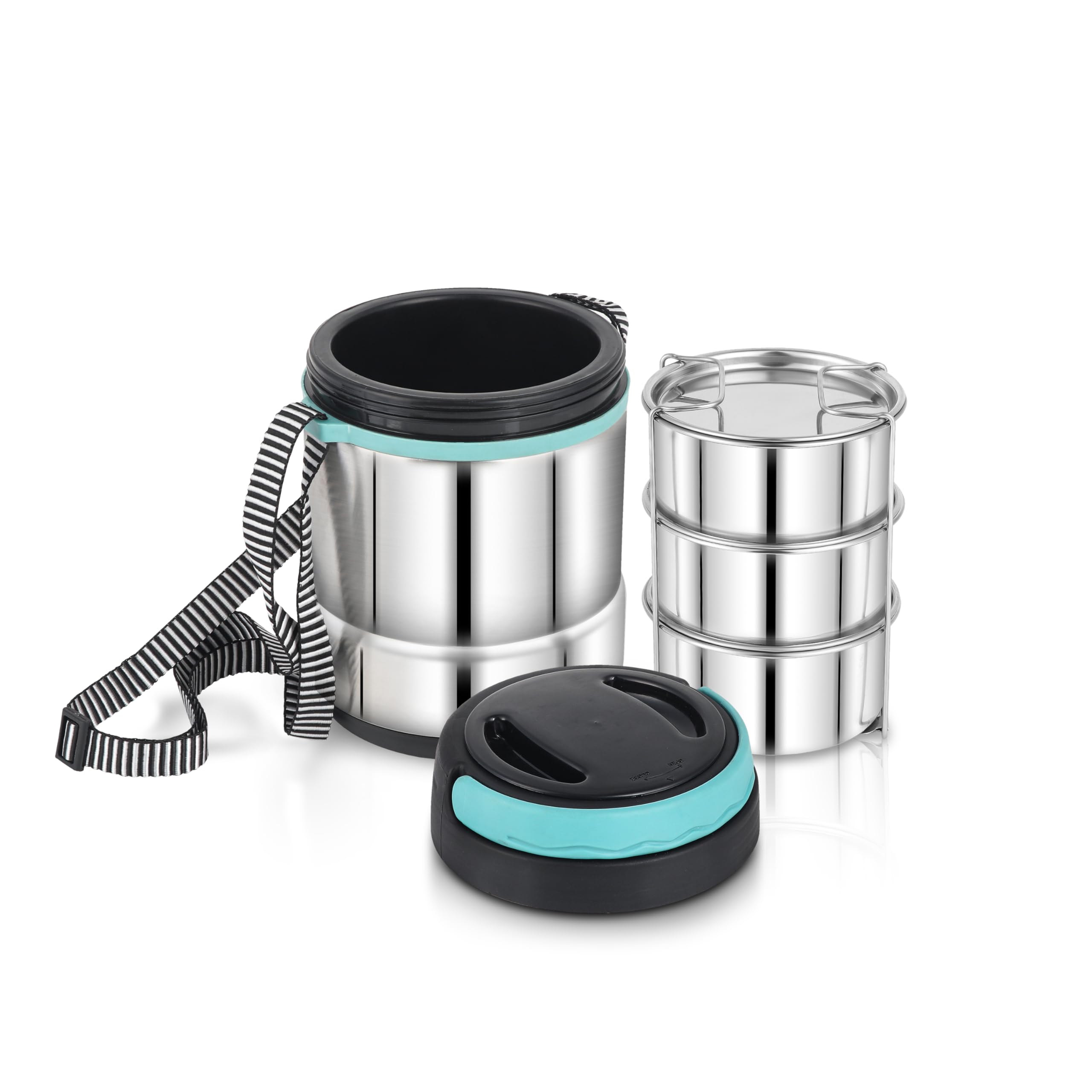 Pigeon Stainless Steel Insulated Lunch Box with Tiffin,3Pcs Food Containers 320ml Each Hot and Cold Upto 3-4Hrs-Keeps Food Warm (B0D5Y8QWWP) Amazon Price History, Amazon Price Tracker