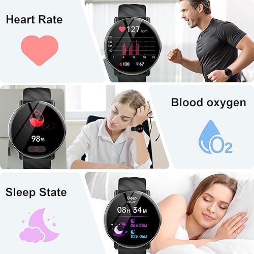 Miniatura 3 de Relojes inteligentes para hombres y mujeres, reloj inteligente con pantalla táctil HD de 1.39 pulgadas con llamadas Bluetooth y función de