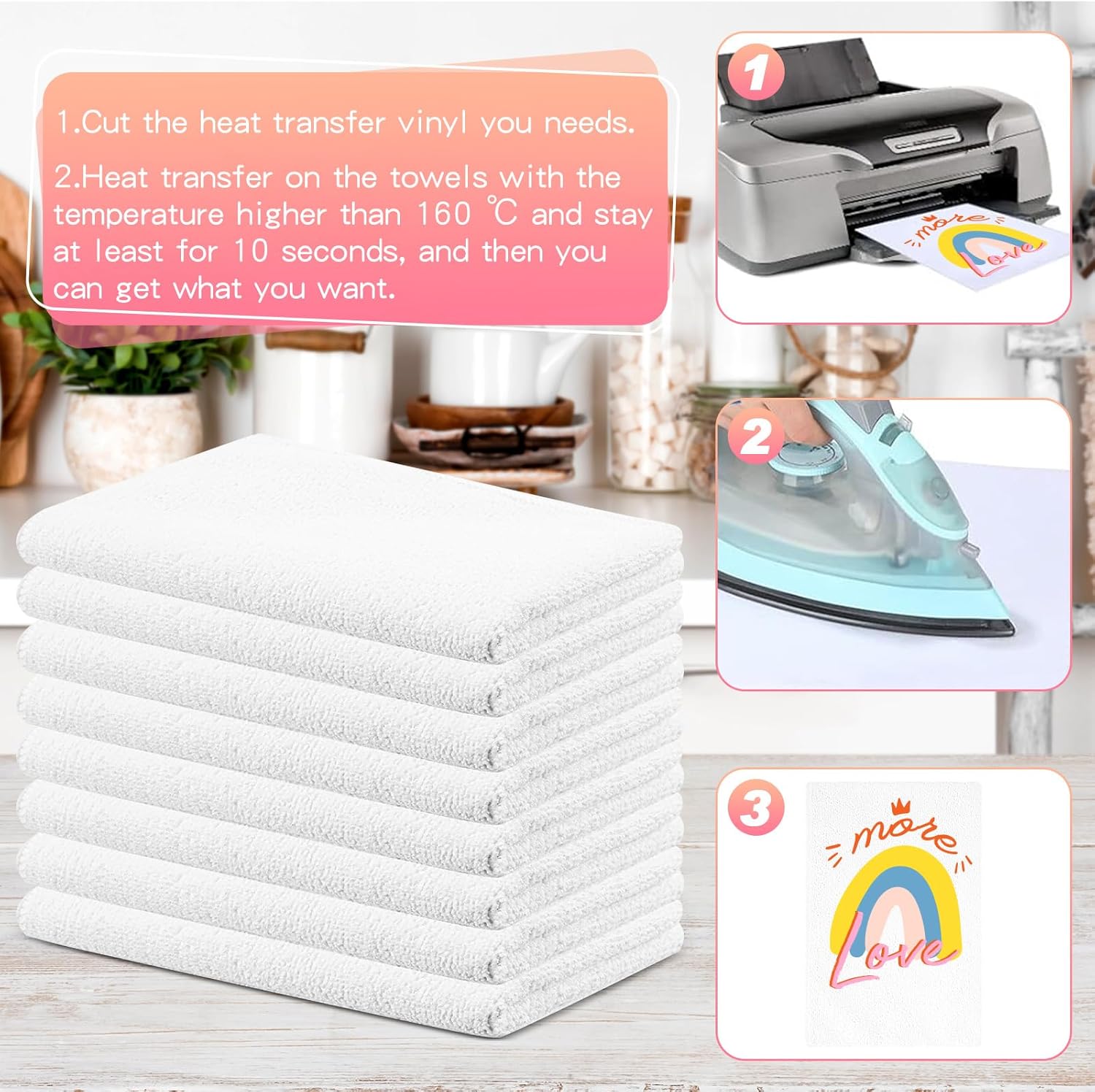 15 Piece Sublimation Blanket 16 x 24 Inch DIY Microfiber Dish Towels for Kitchen Cleaning