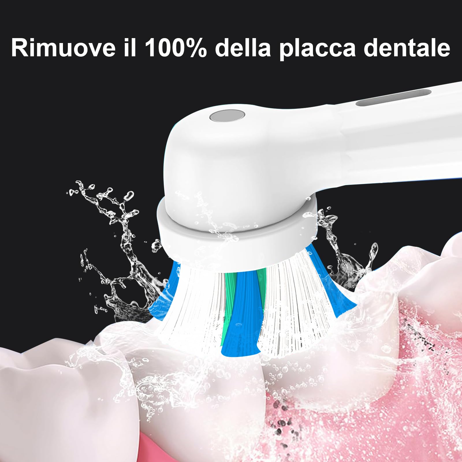 IO Testine di ricambio compatibili con Oral B IO 2/3N/3/4/5/6/7/8/9/10 Series Spazzolino elettrico per la pulizia, Compatibile con Oral B IO (12 Bianco Nero)