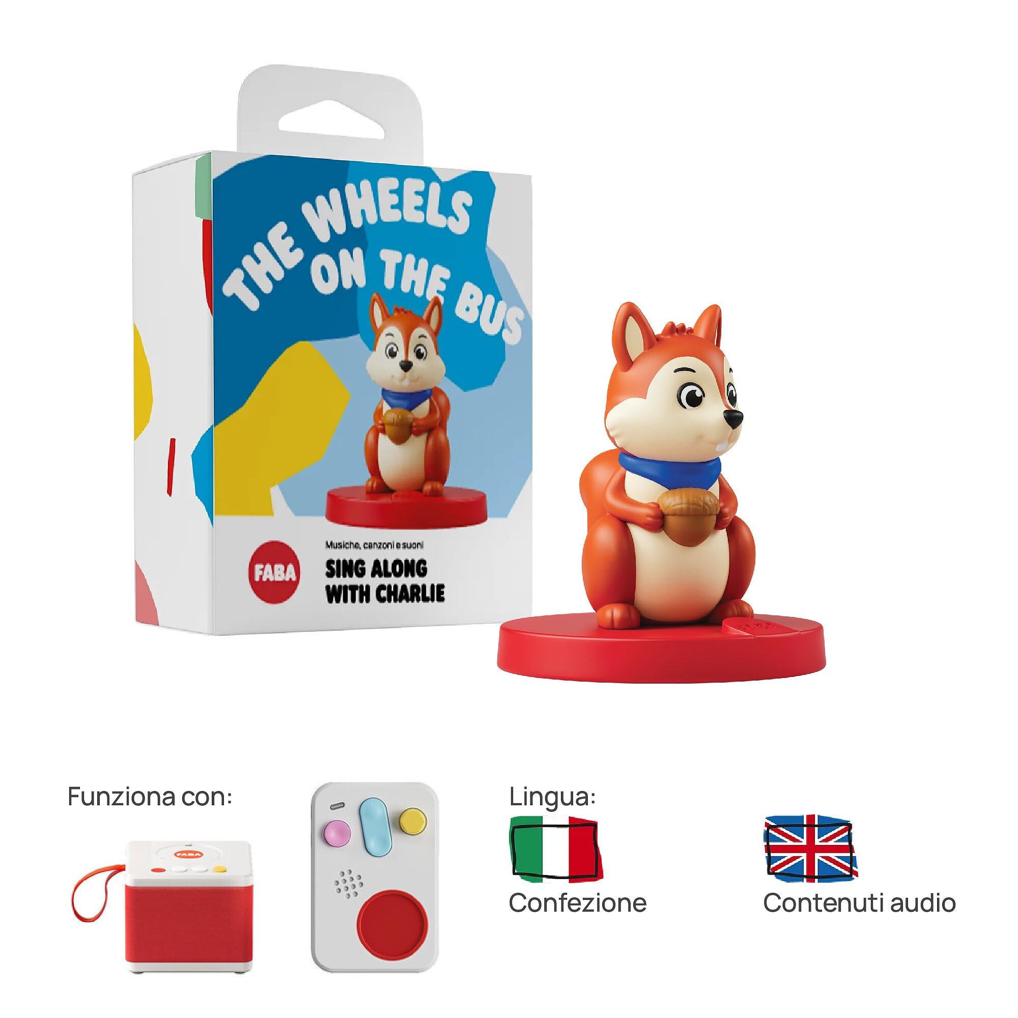 FABA Personaggio Sonoro – Sing along with Charlie – Canzoni per bambini 1+ anni - Ascoltabile con il Raccontastorie e FABA+, gioco educativo, versione italiana