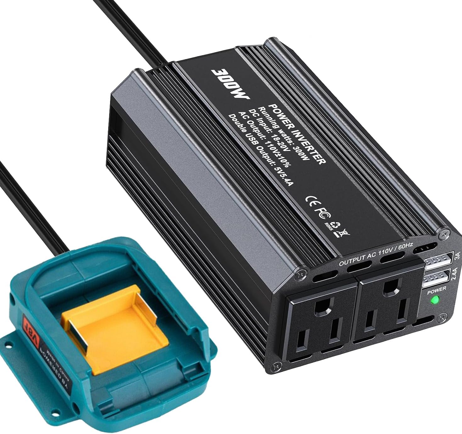 Amazon.com: 300W Power Inverter for Makita 18V Battery DC 18V to AC ...