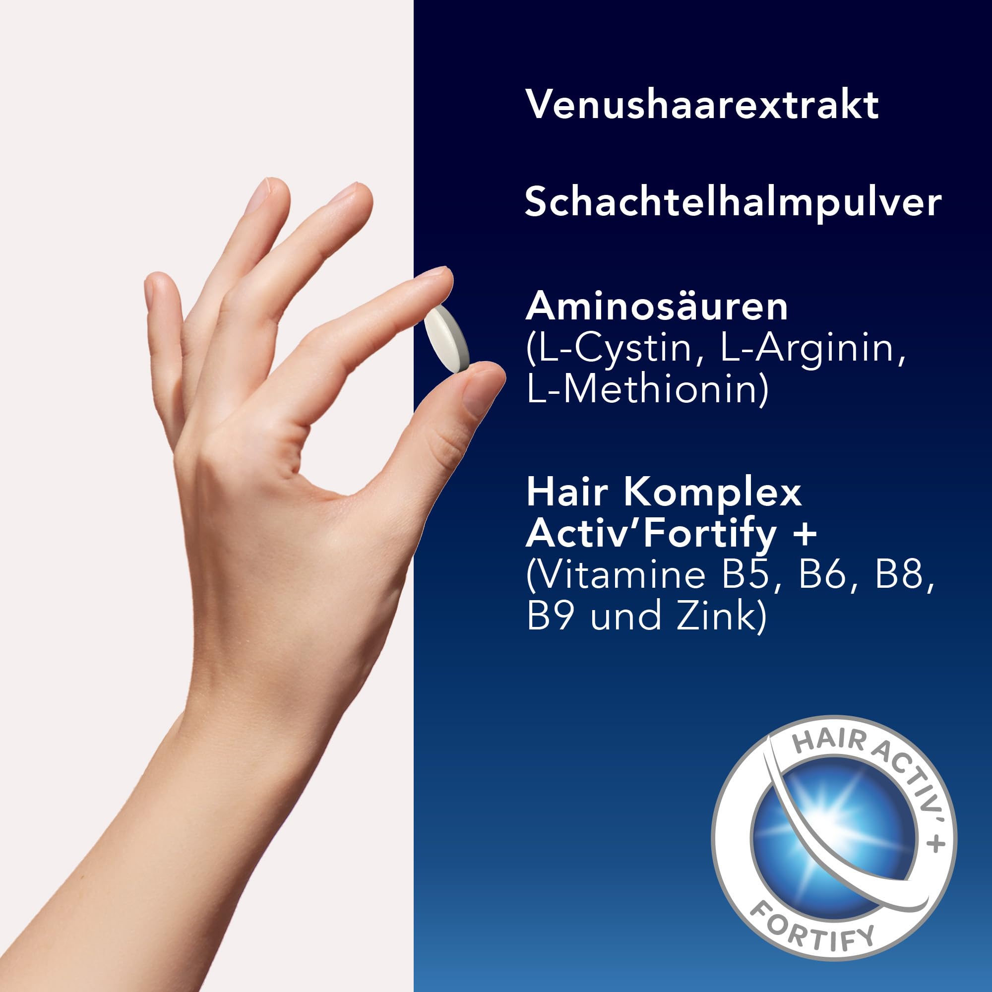 ARKOPHARMA - FORCAPIL® Gegen Haarausfall - Haar-Vitamine - Beugt Haarausfall vor - Stärke - Glanz - devitalisierte Haare und Nägel - Venushaar - Biotin - Ab 15 Jahren - 3 Monate - 90 Tabletten