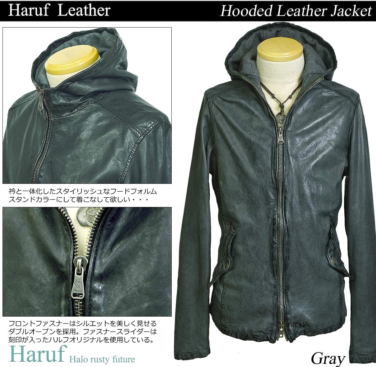 ハルプ レザージャケット パーカー フーディー 裏地総柄 Amazon.co.jp: Haruf: フード・パーカー