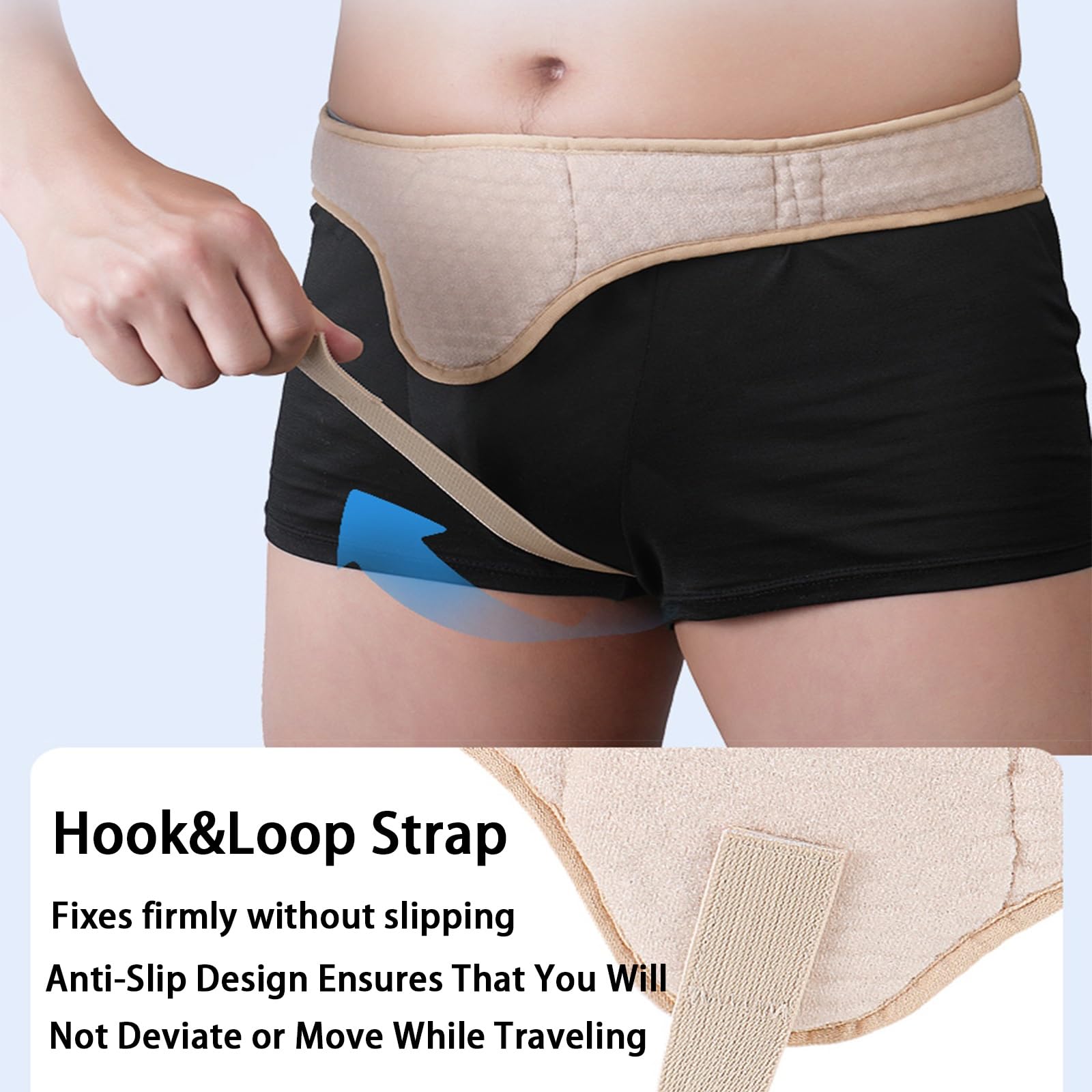 Pain Relief Hernia Belt with 2 Removable Compression Pads for Men, Women, Hernia Support Unilateral, Left and Right Universal(Gray,X-Large)