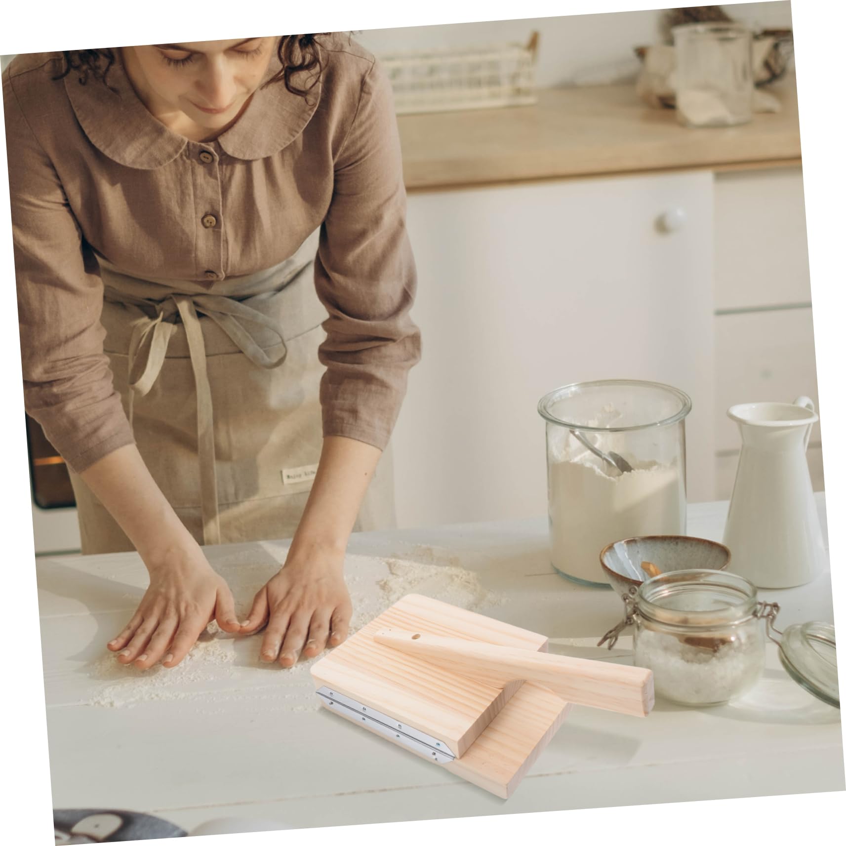 Strumento Accessorio da Cucina Robusto in Acciaio Inossidabile Facile da Usare per Pressare Impasto in Legno fare Wrapper di Dumpling per Uso Domestico