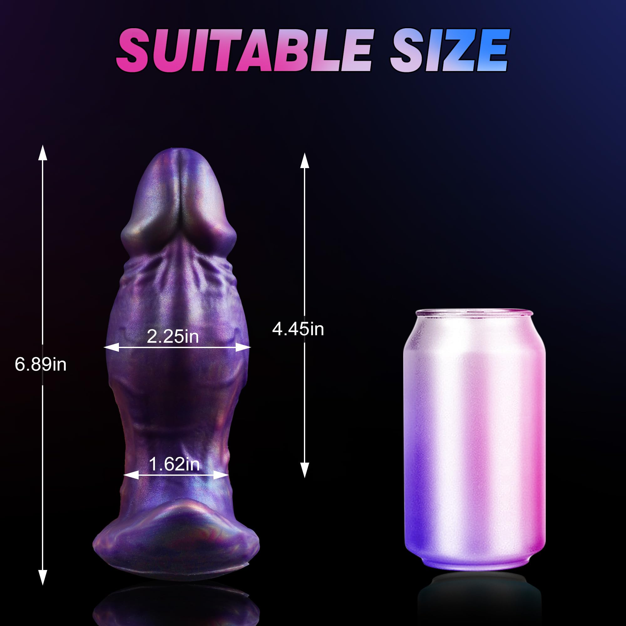 8.07" X Anal Dildo Anal Stretcher Prostate Toy, Silicone Prostate Dildo Large Butt Plug with Curved Base, Huge Buttplug Thick Massive Cock for Advanced Players, Adult Toys for Men Women: M