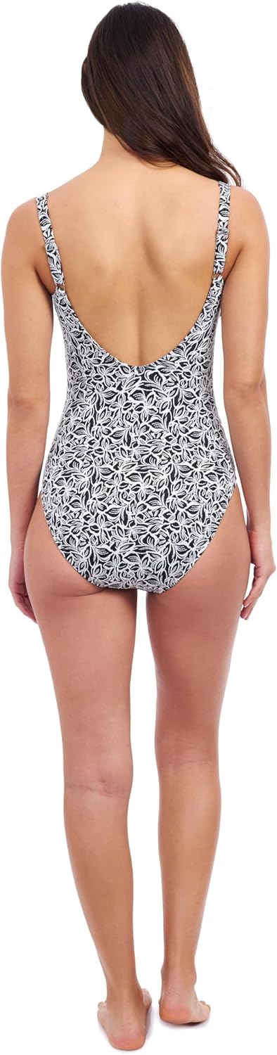 Profile by Gottex Plumeria Textured Leafy Print Versatile & Stylish Women’s Square Neck One Piece Bathing Suit Swim Essential - Image 5