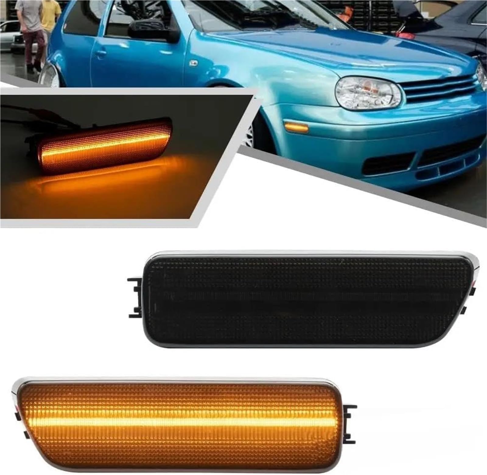 Auto-Seitenlichter Für VW Für Golf MKIV Für Jetta 1999-2005 GTI/R32 Für MK4 2000-2003 Seitenmarkierungsleuchte(Gelb)