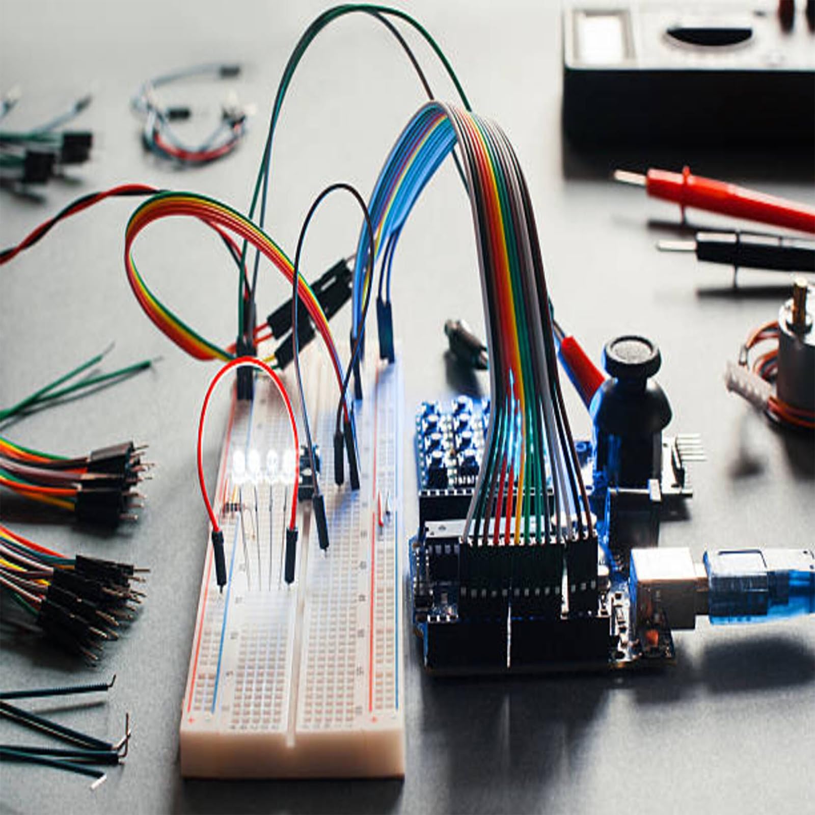 QUARKZMAN Femmina a Femmina Cavo a Nastro da 40 Pin per Breadboard 2.54mm Passo Cavi a Nastro Elettronici da 50cm per Progetti Elettronici Breadboard Confezione da 2