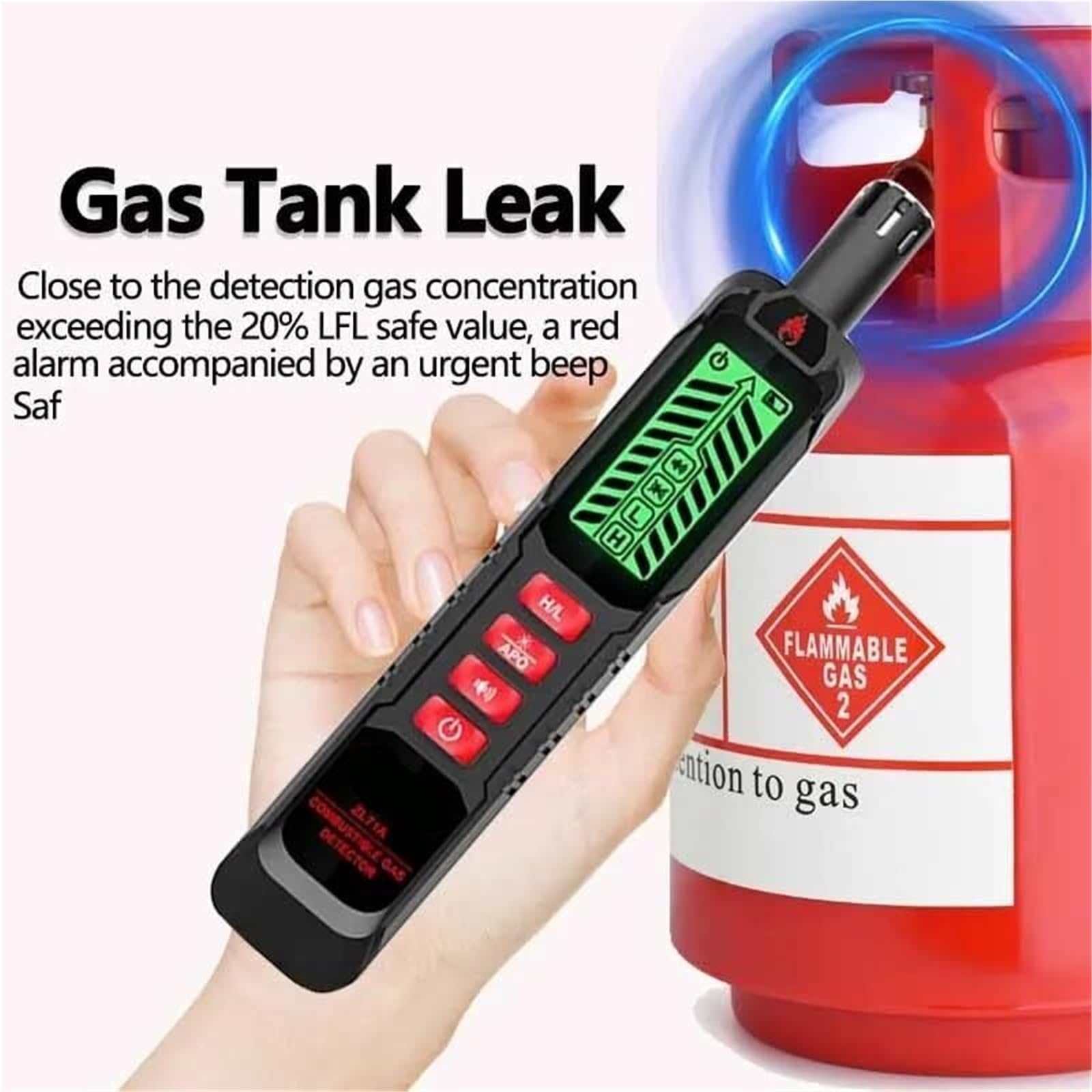 Monitor de co2, Detector De Fugas Gas Combustible Analizador Metano Alcohol Natural Inflamable LPG Alarma Zumbadora para el hogar(ZL71C)