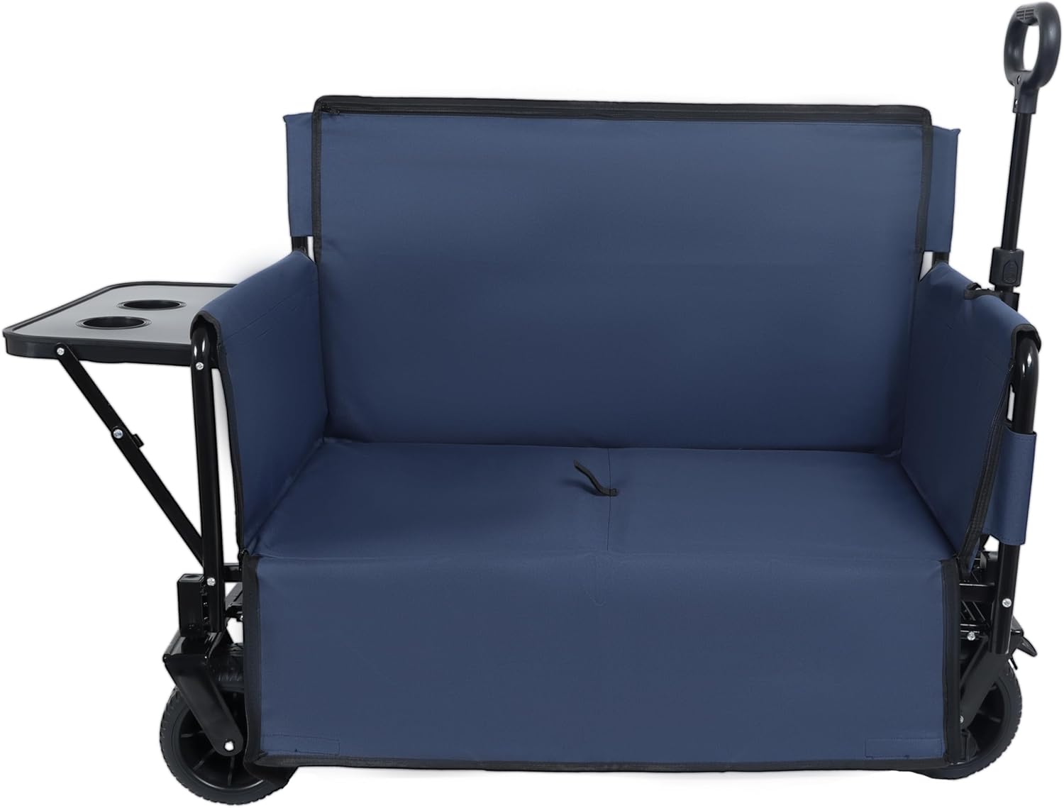 CIATRE 3-in-1 Convertible Folding Wagon Cart with Bench Seat & 180L Storage - 500lbs Heavy-Duty All-Terrain Wagon for Camping, Beach, Sports & Garden Use (Dark Blue)