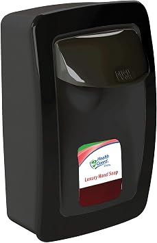 Designer Series Manual Wall Mount Dispenser for foaming or Liquid soap or sanitizer, Top Dispensing Means no leaks, Durable and Easy to Install, Black, #SS001BK31