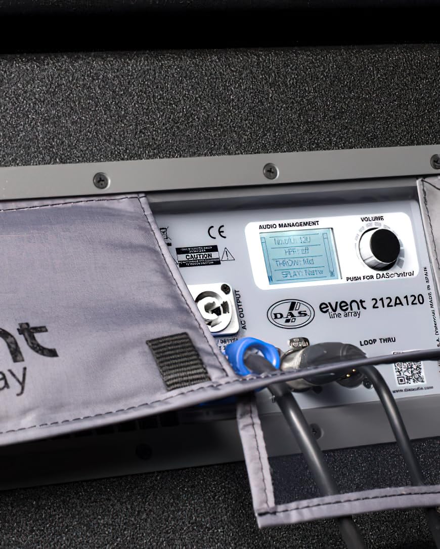 DAS Audio 10429232 Model EVENT-212.120A Powered 3-Way Line Array, Black; DAScontrol Interface; Clase D Amplifier 3 x 1000W Peak; 2 x DAS 12