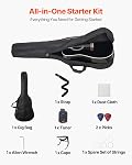 VEVOR Dreadnought Acoustic Guitar, 41 in, 6-String Black Solid Spruce Top Guitar, Beginner Bundle with Gig Bag, Tuner, Strap, Steel Strings, Picks, Capo, Rosewood Fingerboard, for Adult Taller Player