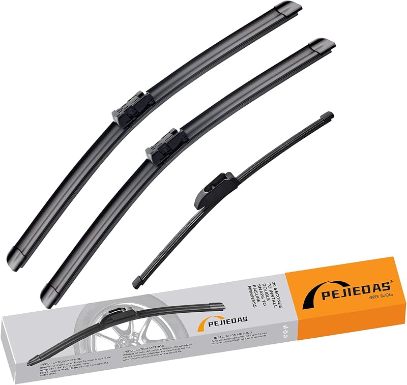 Jogo de palhetas do limpador dianteiro e traseiro PEJIEDAS para Volkswagen Tiguan 2007–2017 – 3 unidades