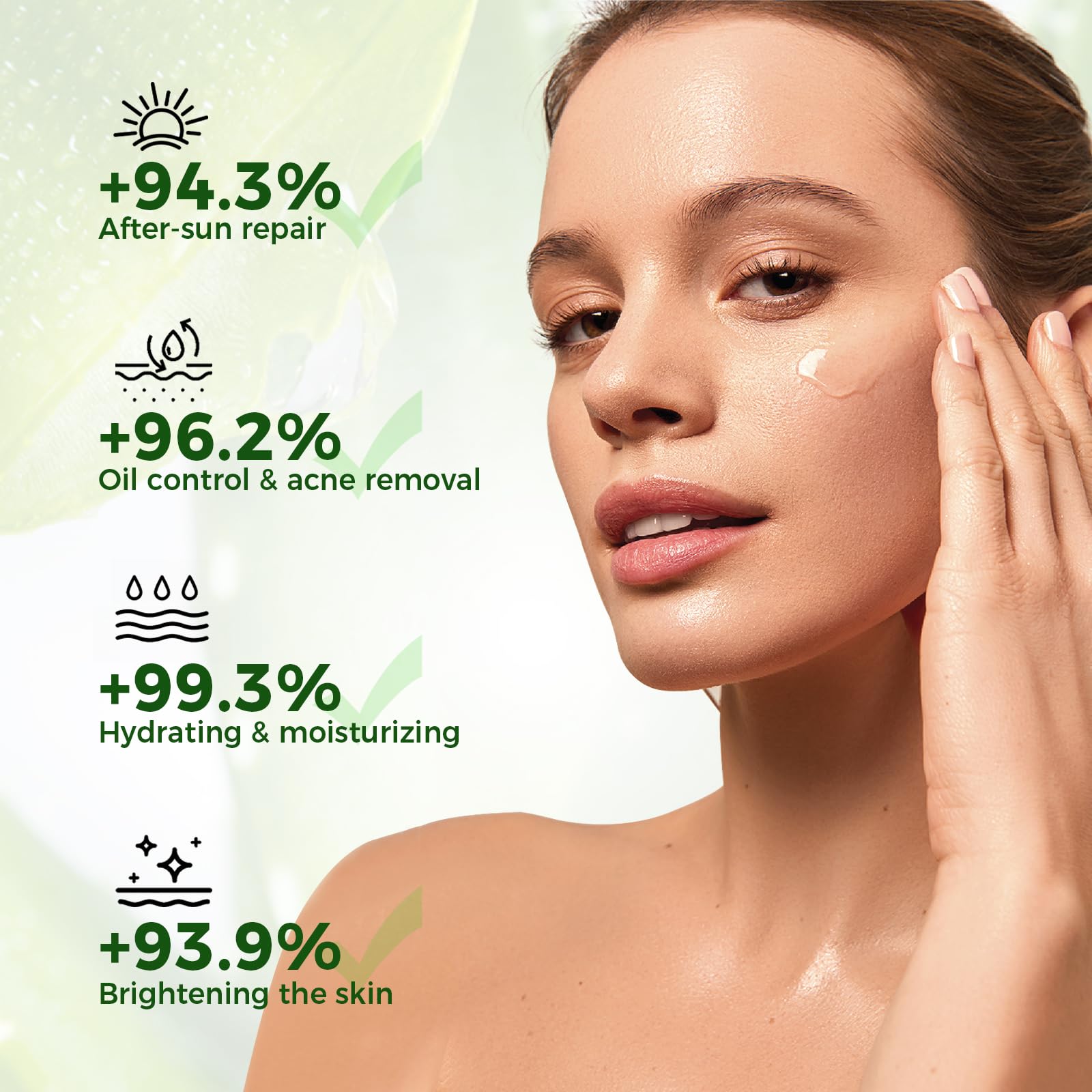 OUKEYA Aloe Vera Pure Gel 150 Ml + 2% Niacynamid, Do Twarzy, Ciała i Włosów, Na Poparzenia Słoneczne, Oparzenia i Suchą Skórę, Łagodzący, Wzmacnia Barierę Skórną, Dermatologicznie Testowany