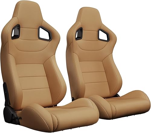 2 asientos universales ajustables de carreras con deslizadores dobles, asientos de cubo reclinables, 1 par de asientos deportivos para vehículos