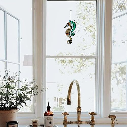 Miniatura 7 de Decoración de caballito de mar para colgar en la ventana, regalo náutico de mar, decoración temática del océano para sala de estar, baño, cocina,