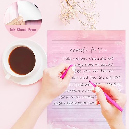 Miniatura 4 de Juego de 250 sobres y papel de papelería (100 papel de escritura para computadora, 50 sobres), 100 calcomanías de puntos redondos, 10 diseños para