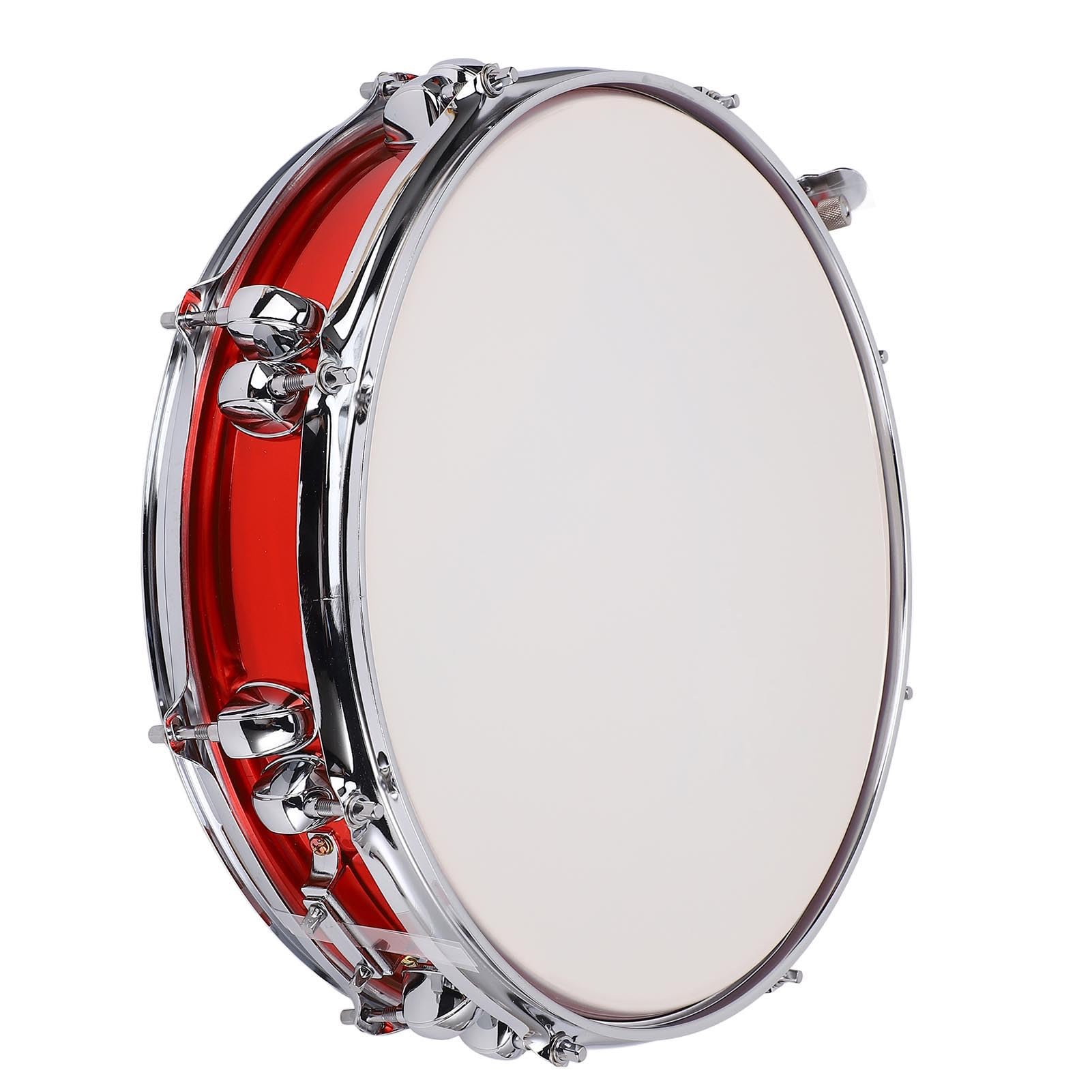 Generic Rullante da 14 Pollici, Leggero e Resistente con Bacchette, Perfetto per Studenti Principianti e Sessioni di Pratica Nella Musica Pop (rosso)
