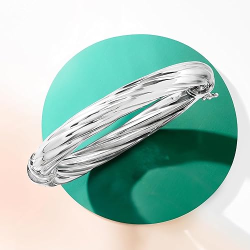 Miniatura 7 de Ross-Simons Italian Twisted Oval Bangle Bracelet