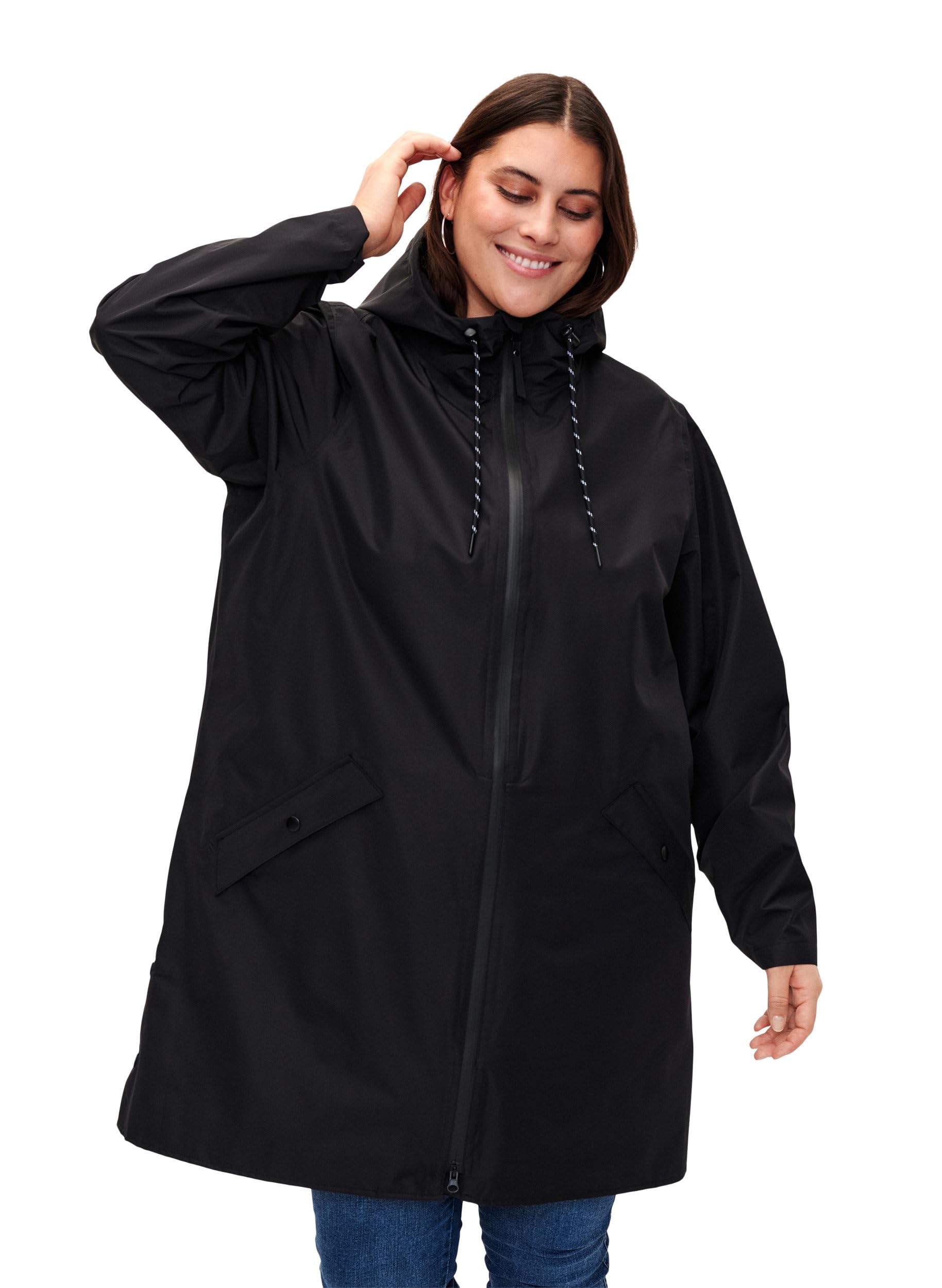 Zizzi Women's Plus Sizes Regenmantel Versiegelte Nähte Größe 42-60 - Plus Size Damenkleidung