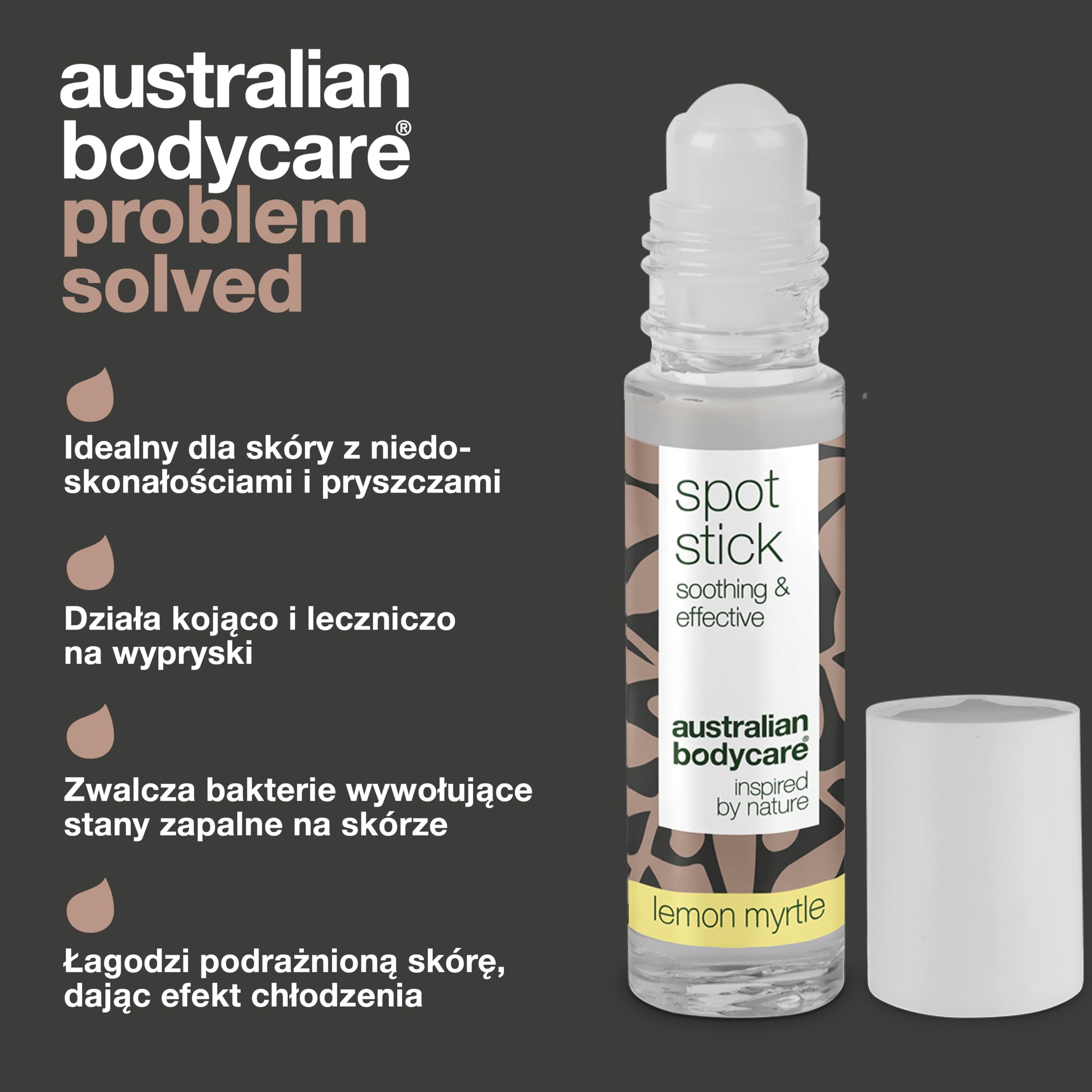 Australian Bodycare Spot Stick 9ml | Roll-on na niedoskonałości skóry | Działa kojąco i oczyszczająco na pryszcze, zaskórniki i inne wypryski | Z 100% naturalnym Olejkiem z Drzewa Herbacianego