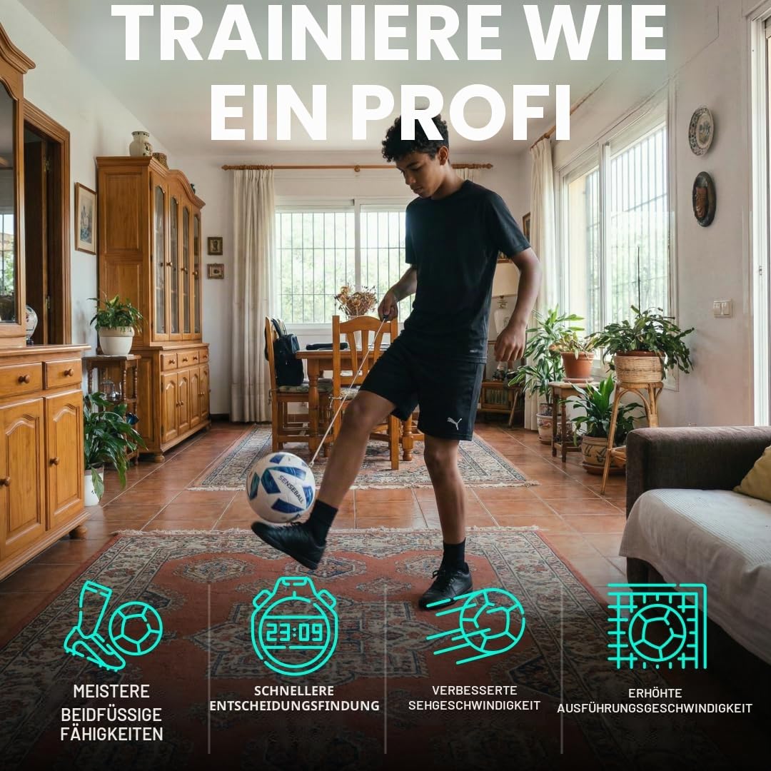 SenseBall Übungsfußball mit App - App-Gestütztes Training - Fußball Trainingszubehör & App mit 50 Übungen für Ballkontrolle & Reaktionstraining Fußball