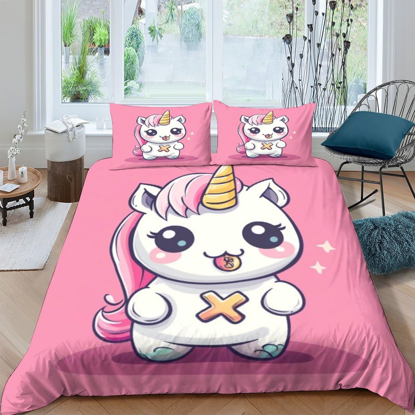 Housse de couette 3D Cartoon Characters en microfibre avec taies d'oreiller 200x200cm