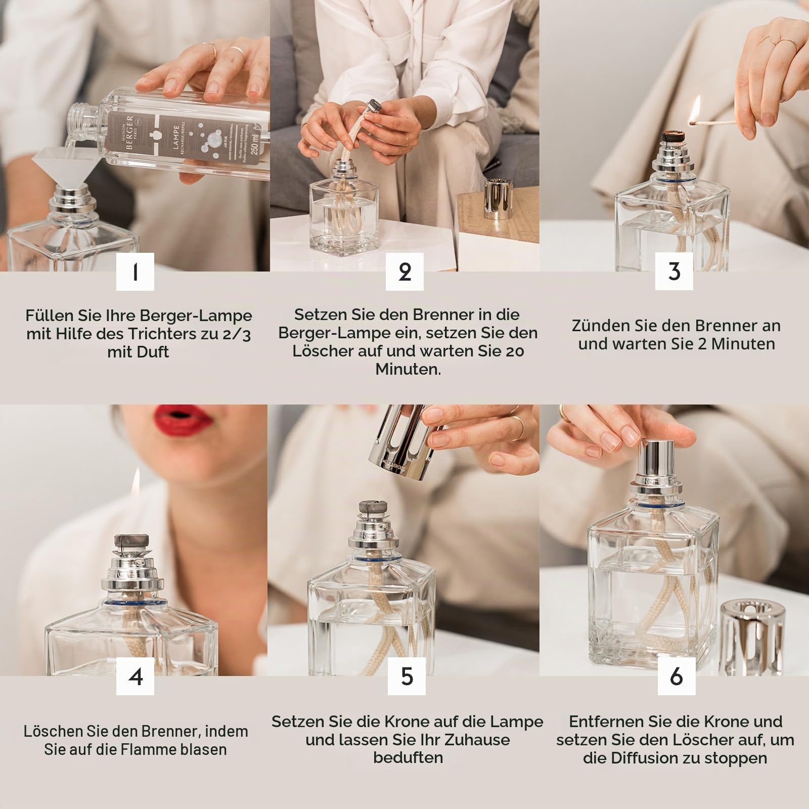 Maison Berger Geschenkset Eiswürfel – Raumduft-Diffuser 250 ml – entfernt Gerüche, reinigt die Luft, dekoratives Objekt für Zuhause oder Büro (Grüner Pfirsich – Eisenkrautschale)