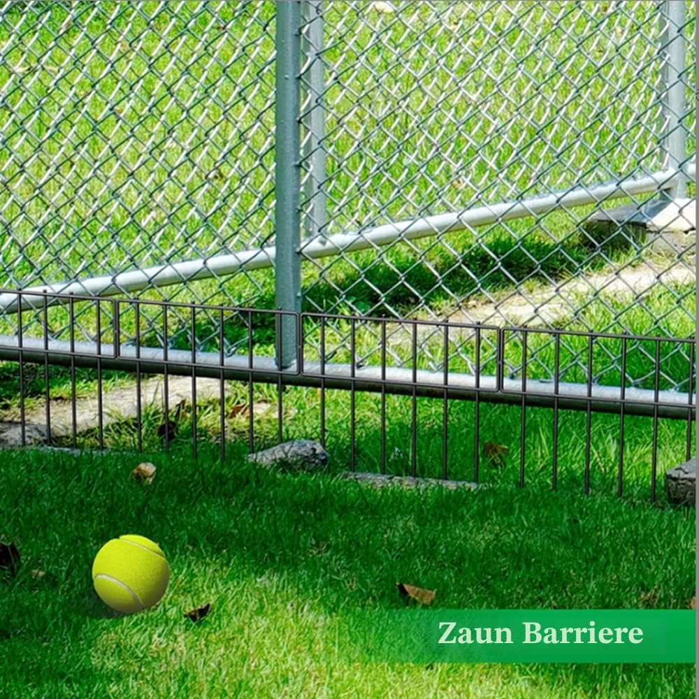 10 Stück Garten Tierbarriere Zaun, rostfreies Metall, Anti-Doggie Graben Garten Grenze, Hunde Kaninchen, Blocker Zaun für den Außenbereich, insgesamt 3,3 m (L) x 43,2 cm (H) (10)