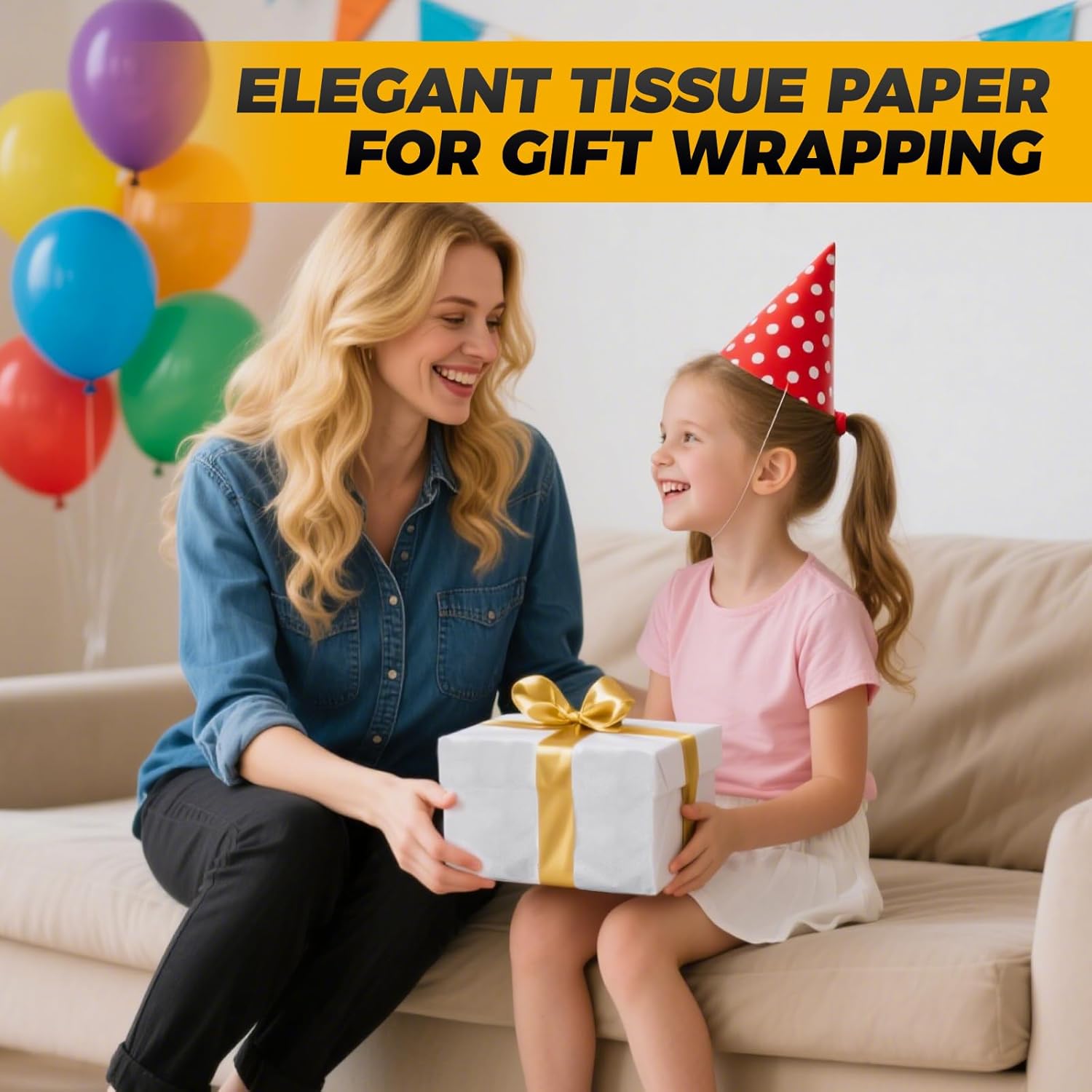 Simetufy 1000 Sheets White Tissue Paper Bulk, 20" x 30" Packing Supplies for Moving & Packaging, Gift Wrapping Tissue Paper for Gift Bags, Weddings, Birthday, Holidays, and Christmas Crafts Decor