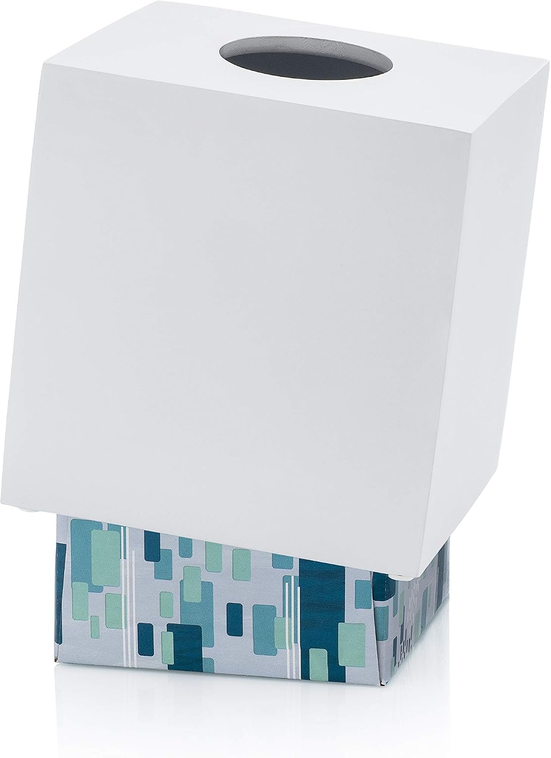 Essentra Home Matte White Square Tissue Box Cover image 2