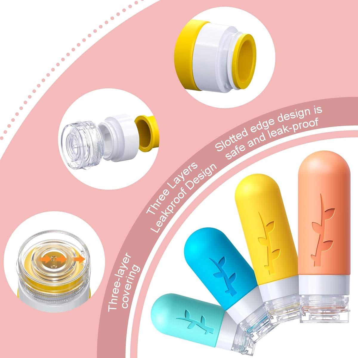 QUATO 12 Pack TSA Approved Travel Bottles Set - Leak Proof Refillable Silicone Toiletry Containers for Travel, The Ultimate Accessory for Toiletries, 3.4oz (100ml) Per Bottle view 2