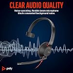 Poly Blackwire 5210 Wired Headset (Plantronics) - Flexible Noise-Canceling Boom Mic – Single-Ear Design - Connect to PC/Mac, Mobile via USB-C, USB-A, or 3.5 mm - Works w/Teams, Zoom - Amazon Exclusive