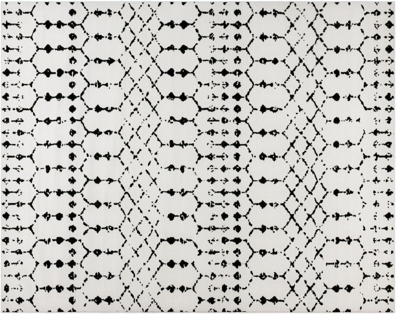 Flash Furniture Beth Geometric Bohemian Low Pile Rug - 8' x 10' - Ivory/Black