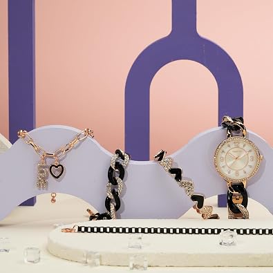 TIME100 Womens Fashion Watch and Bracelet Set Trending Wristwear, Ideal for Layering, Gift for Birthdays, Anniversaries, Christmas,and Special Occasions