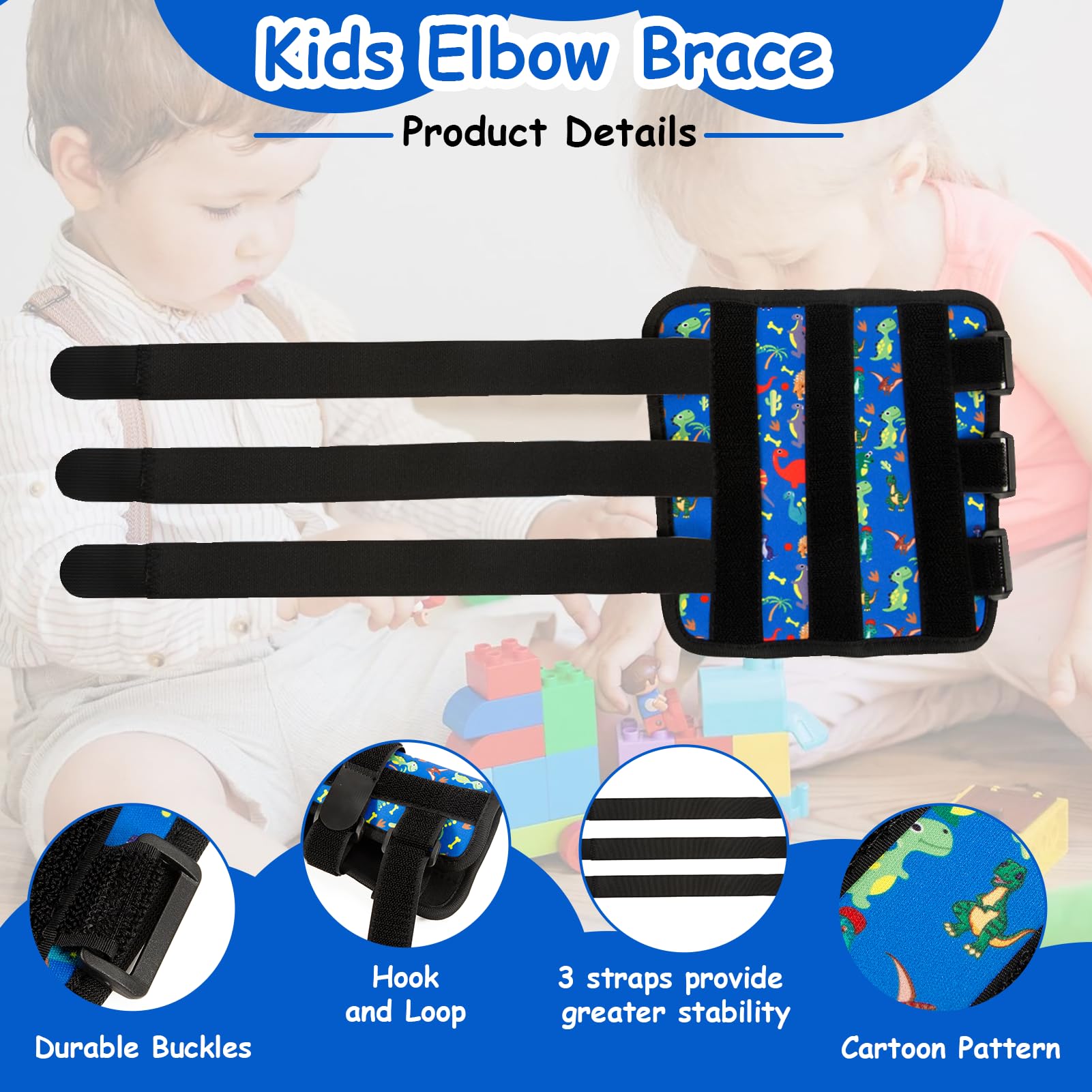 2 Pièces Protège-Doigts Pour Enfants Protection Anti, Utilisé Pour Anti Succion Pouce, Protection Platre Bras Enfant, Arrêter De Sucer Les Doigts Empêcher (Dinosaure Bleu)