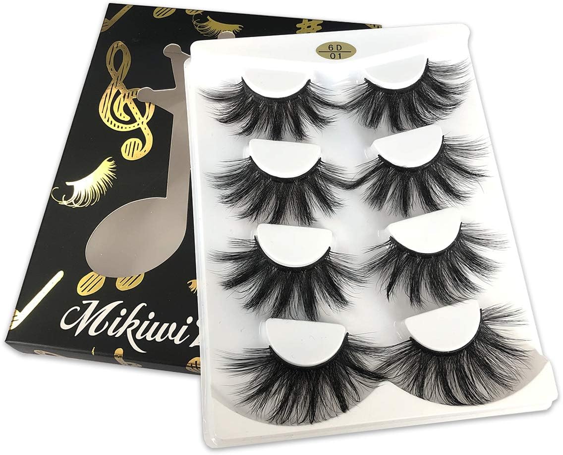 mikiwi 25mm Faux Mink Lashes, 25mm Lashes, 6D Faux mink lashes, Faux Mink Eyelashes, Dramatic Lashes, 25mm Faux Mink Eyelashes (6D4-01)