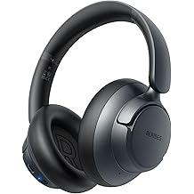 BERIBES Upgraded Hybrid Active Noise Cancelling Headphones with Transparent Modes,70H Playtime Bluetooth Headphones Wireless Bluetooth with Mic, Deep Bass,3.5MM Cable,Soft-Earpads,Fast Charging-Black