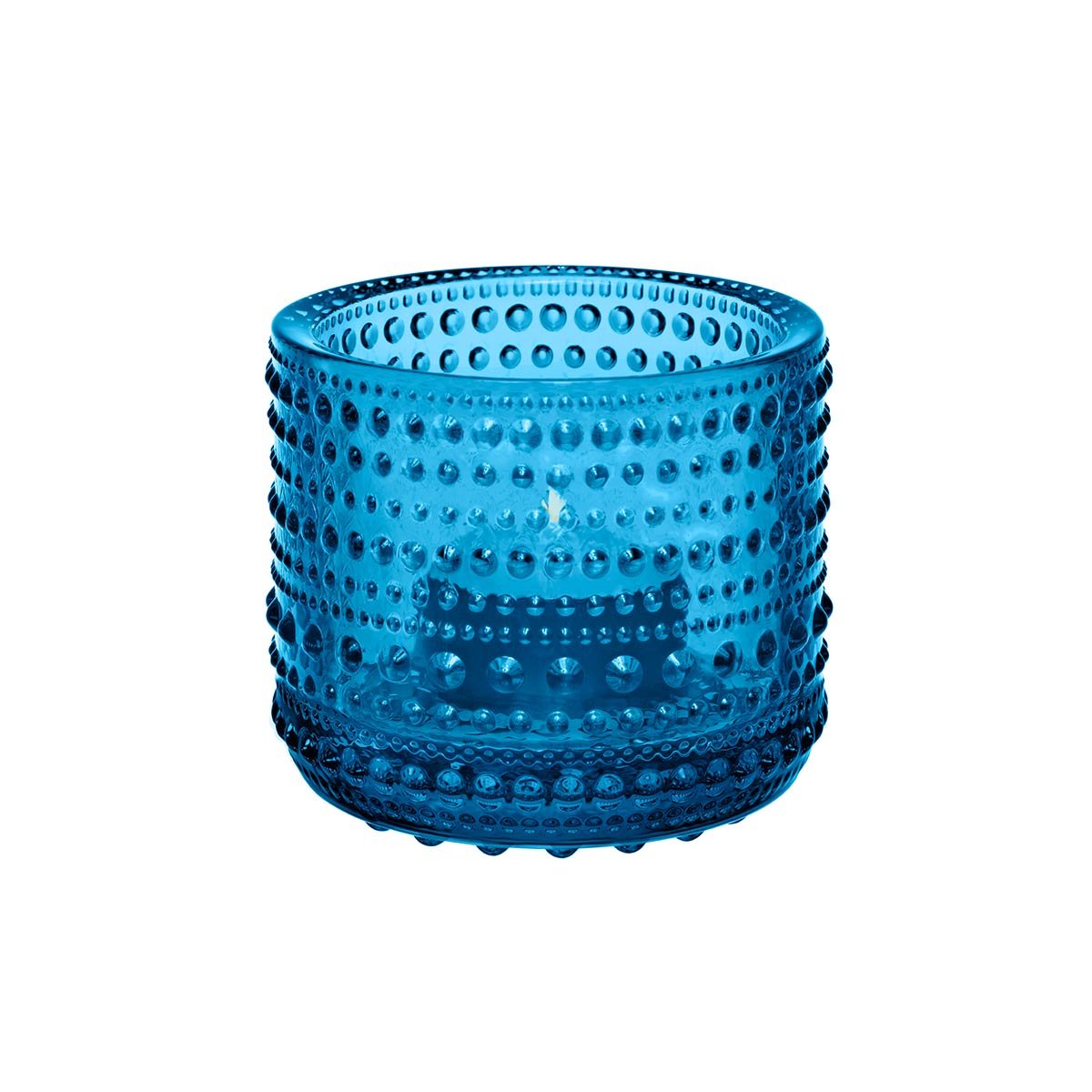 Iittala Kastehelmi - Portacandela antivento, in vetro, 6,4 cm, colore: Verde muschio