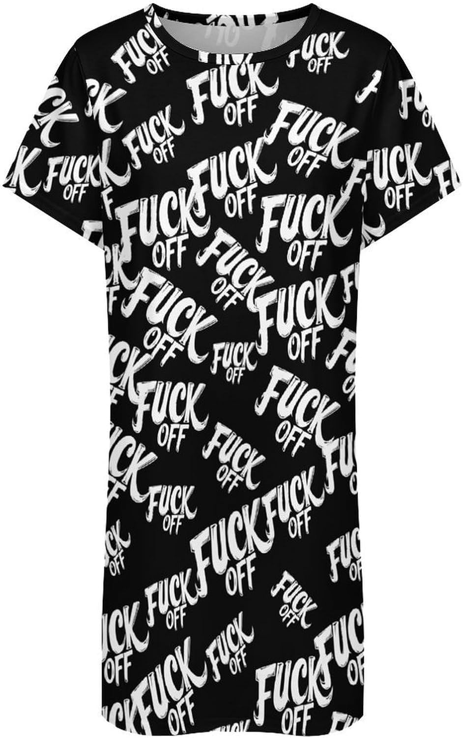 Fuck1 Off Nightgowns for Women Short Sleeve Sleep Dress Casual Sleepshirt Night Gowns Pajamas