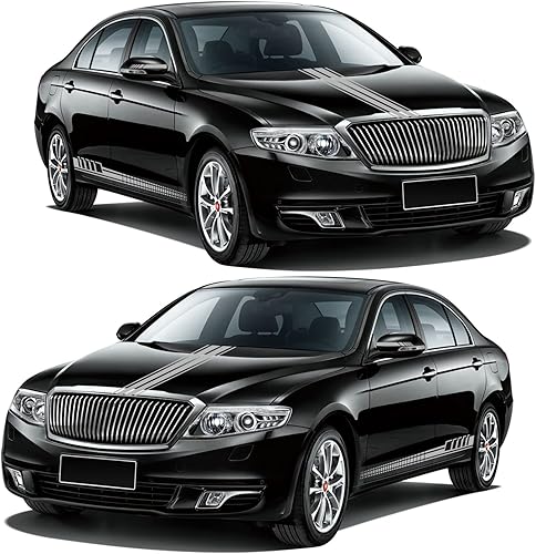 Miniatura 10 de 5 calcomanías deportivas de rayas de carreras para automóvil, diseño de camión GM para decoración de puerta o espejo retrovisor, accesorios de