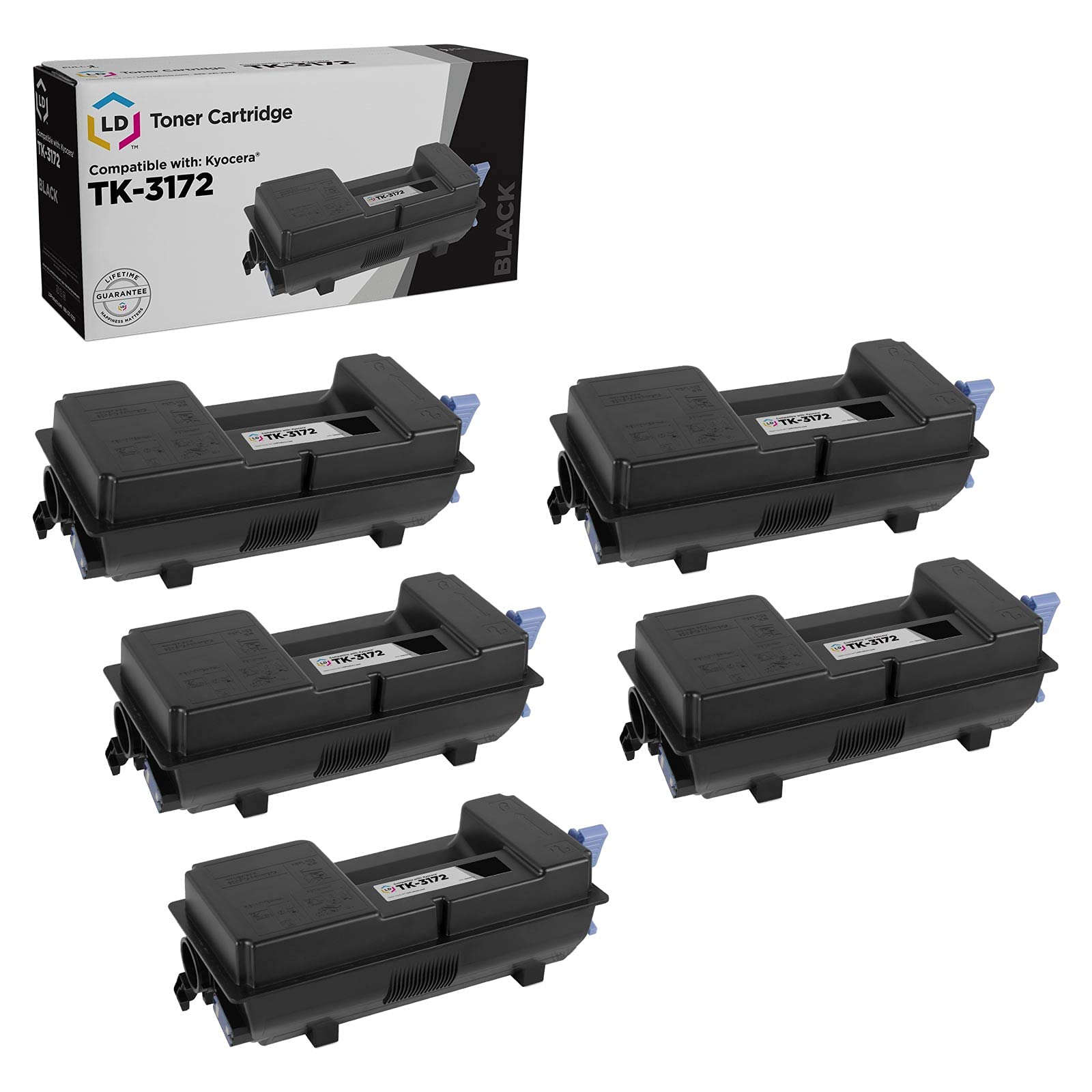 LD Products Toner Cartridge Compatible with Replacement for Kyocera TK-3172 1T02T80US0 (Black, 5-Multipack) Compatible with Kyocera Mita ECOSYS