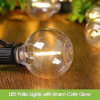Vista 5 de Mlambert Luces de Cadena LED para Exteriores de 200 Pies (2x100 Pies) Impermeables Regulables G40 Luces Globo para Patio con 100+5 Bombillas