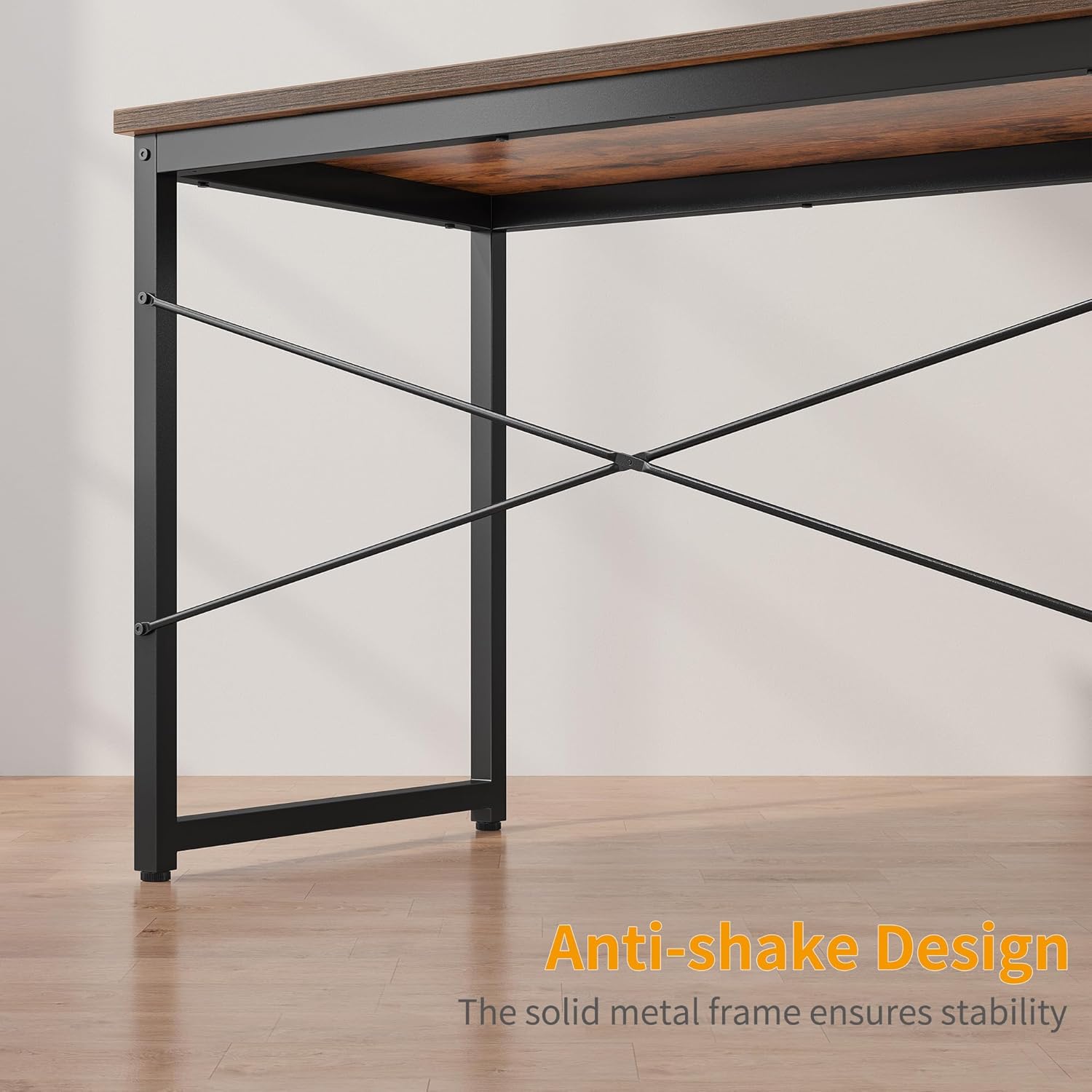 Cubiker Computer Desk 40 inch Home Office Writing Study Desk, Modern Simple Style Laptop Table with Storage Bag, Brown